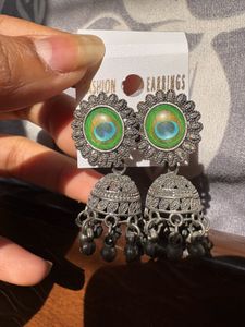 Peacock Jhumka Earrings