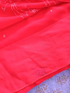 Red Embellished Saree