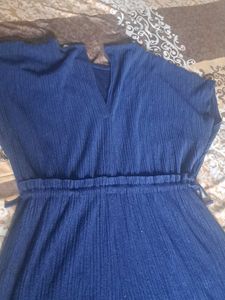 Blue Ribbed Jumpsuit