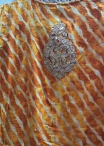 Strip Mustard Kurti