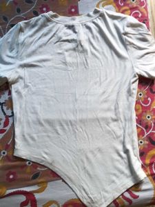 White Fitted Asymmetrical Top