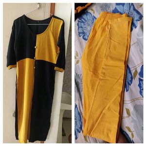 🖤💛Combo Of Kurta With Leggings 💛🖤
