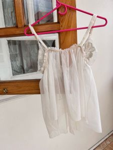 White Floral Lingerie Top