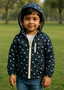 Polka Dot Windbreaker Jacket – Size 100