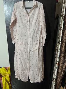 Cute Pink Shirt Dress -S