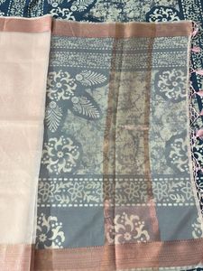 Baby Pink Organza Banarasi Saree