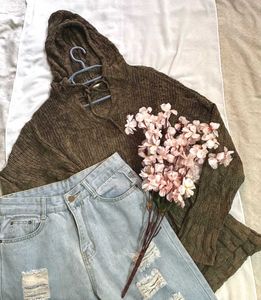 🎁Buy1 Get1 Free Oversized Knitted Hoodie Top I