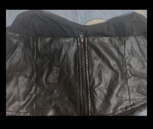 Black Faux Leather Tube Top