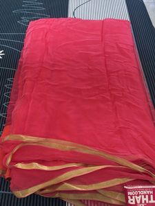 Elegant Pink Chiffon Saree