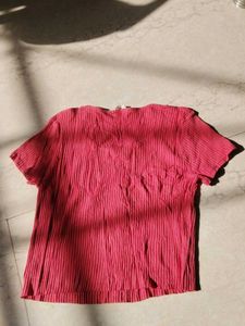 Ribbed Button-Down Crop Top