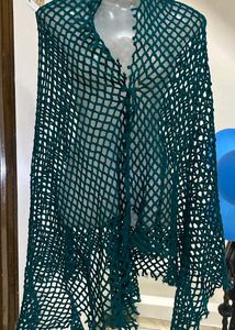 Green Crocheted Scarf