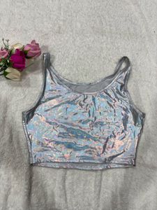 Shiny Silver Two-Piece Set