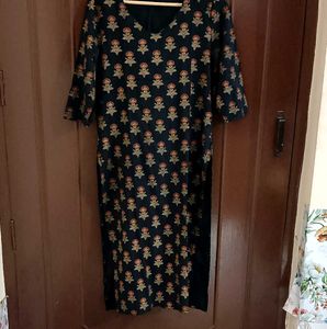 Black And Golden Kurti