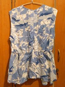 Floral Sleeveless Peplum Formal Top