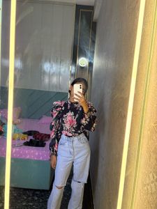 Floral Smocked Top with Puff Sleeves