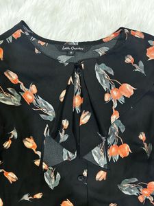 Latin Quarters Stylish Black Floral Casual Shirt