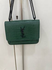YSL Emerald Croc Bag 💚 Street Luxe Vibe ✨ Now!
