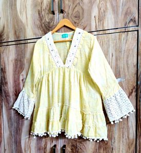 Light Yellow Cotton Top Bust Size-36-38