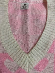 Cute Heart Pattern Sweater Vest