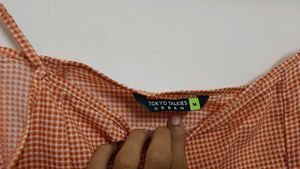 Tokyo Talkies Checked Sleeveless Croptop