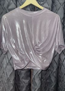 Metallic Twist Front Top