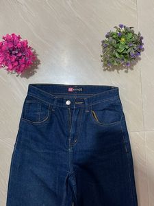 Dark Blue Wide Leg Jeans