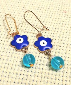 Evil Eye Flower Earrings