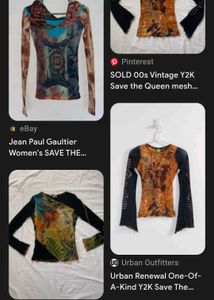 Vintage 2000s Y2k Mesh Top Printerest