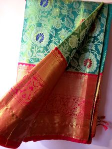Pattu Saree With Heavy Maggam Blouse