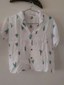 Brand New White Crop Shirt