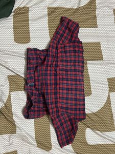 Red Plaid Short Sleeve Shirt