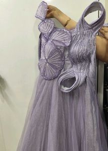 Sparkling Lavender Heavy Evening Gown