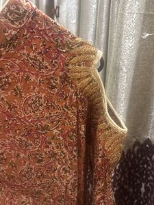 ehtnic gown with beautiful kalamkari print 😍