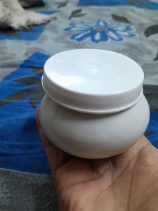 Cute Tiny White Ceramic handi with plastic lid