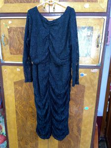 Elegant Black Lace Dress XL