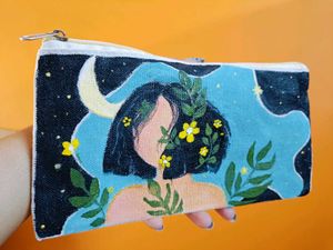 Hand-painted cute &amp; beautiful Pouch with one zip