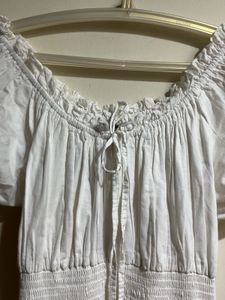 Midi Cottage Core White Dress