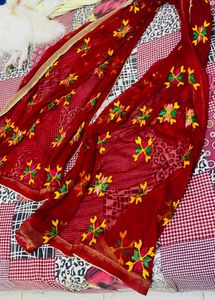 Red Fulkari Multicolour Dupatta