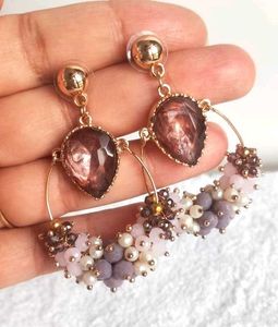 Crystal Beaded Drop Earrings