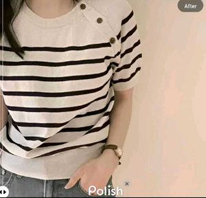 New With Tag Zara Stripped Knit Top