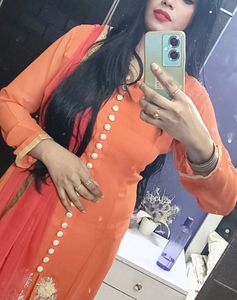 Orange Plazo Set