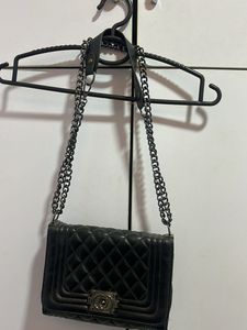 Black Quilted Crossbody Bag