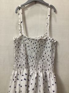 White Smocked Sundress with Print