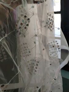White Embellished Dupatta