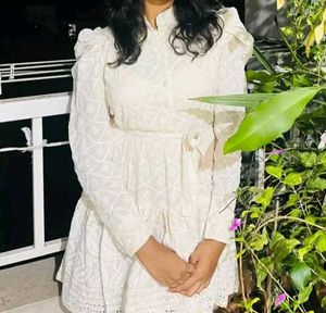 Chic White Embroidered Mini Dress