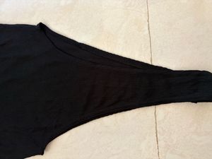 Chic Black Ribbed Bodysuit