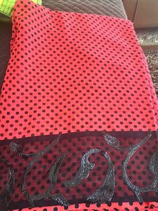 Saree With  3/4 Sleeve Readymade Blouse