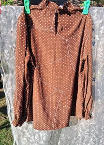 Brown Polka Dot Blouse