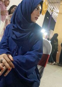 Blue Layered Abaya Dress