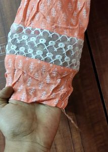 Peach Embroidered Kurti